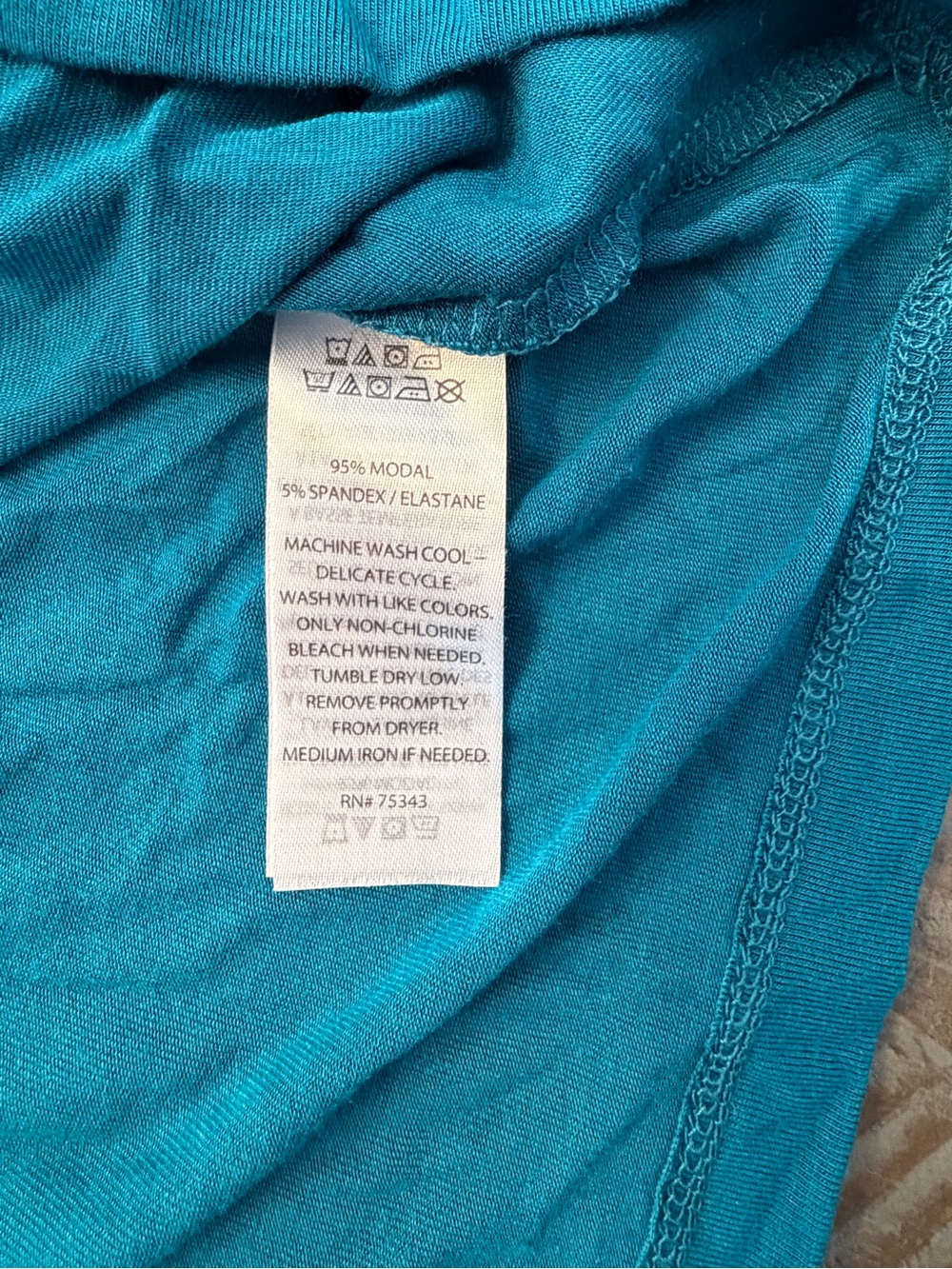 Tahari Women's Teal Short Sleeve Scoop Neck Tee - Picture 3 of 3